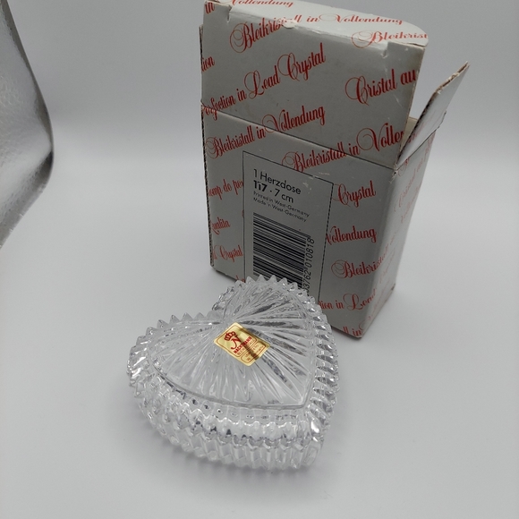 Nachtmann Bleikriskall WGermany Crystal Heart Trinket Box. In Original Box! - Picture 8 of 10